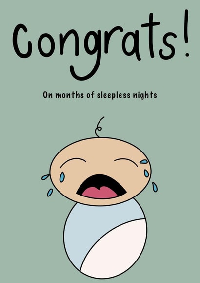 Funny card for new baby - congratulations - pregnancy created by Lunastella Design Company