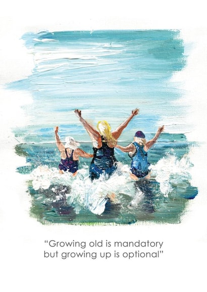 Wild swimming - Growing old is mandatory but growing up is optional created by MOJO Creative Studio