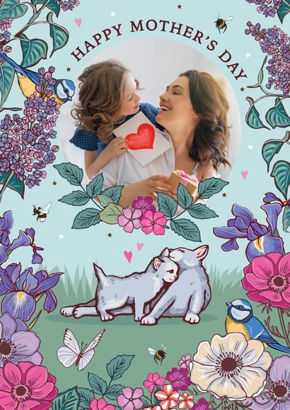 Pretty Mother's Day Photo Card - Illustrated Cats created by Angie Spurgeon