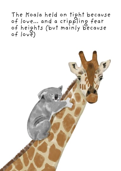 Romantic card -  for significant other - funny- cute - animals created by Not at all Jack