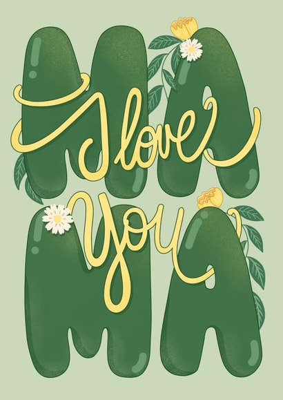 Pretty Spring Mother's Day card - blossoming flowers for Mama created by Kasia Cards