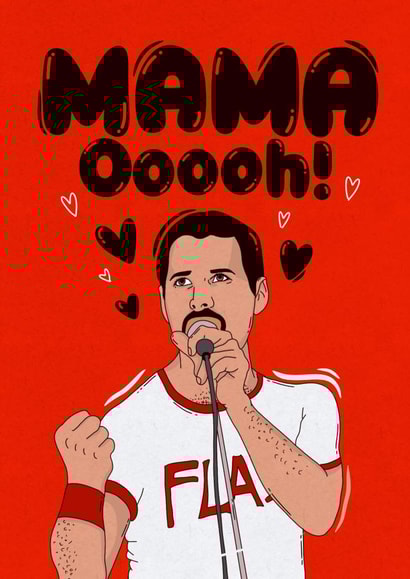Funny Mother's Day card - for Mum - Freddie Mercury Queen created by Kasia Cards