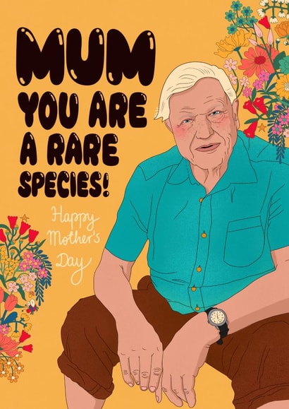 Pretty Mother's Day card - David Attenborough - Rare Species created by Kasia Cards