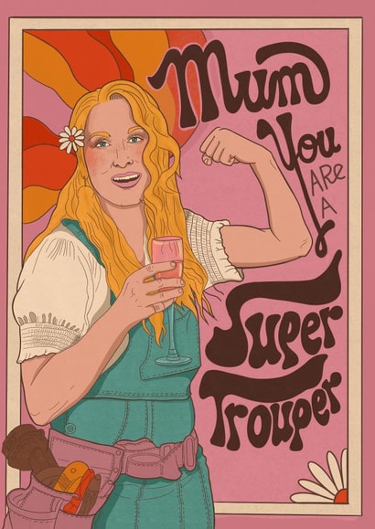 Pretty Mother's Day card - Mamma Mia  - Meryl Streep created by Kasia Cards