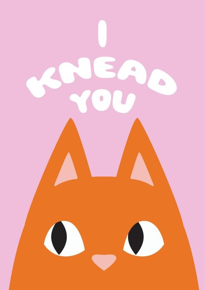 Cute Valentine's Card for Cat Lover - I Knead You - Cat Mum/Cat Dad created by SideHustleVibes