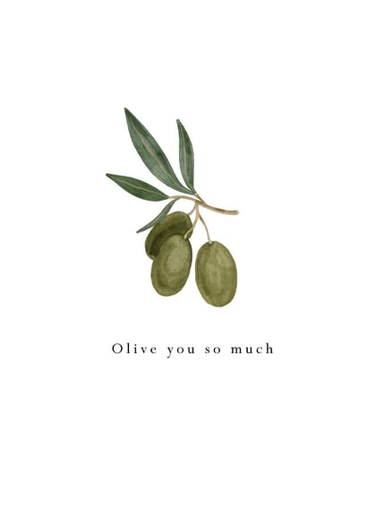 Funny Love Card - Olive you so much - valentines day / anniversary created by HeatherLucyJ