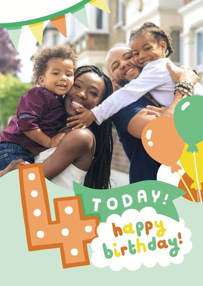 Cute Birthday Photo Card - 4 Today created by Josie Gledhill