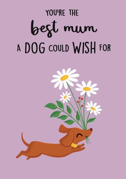 Cute Mother’s Day Card - From The Dog - Sausage Dog created by Sophie Kent Illustration