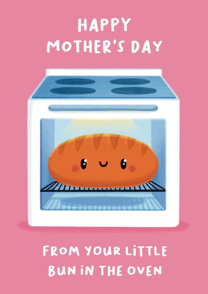 Cute Mother’s Day Card - Bun In The Oven - Mum To Be created by Sophie Kent Illustration
