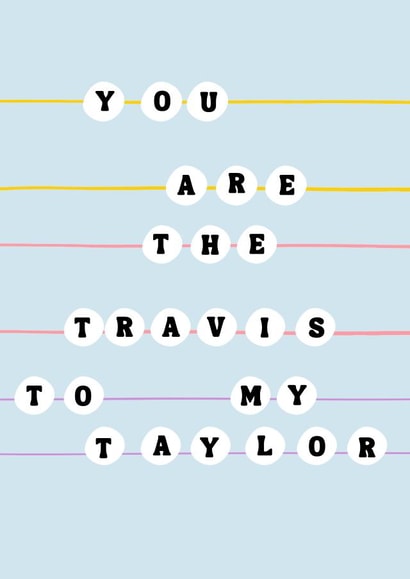Cute Valentine's card - Travis Kelce & Taylor Swift friendship bracelet created by Oh Man!