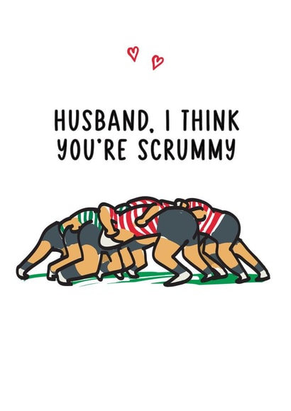 Funny Rugby Card For Husband - Valentine's Card For Rugby Loving Husband created by Of Life & Lemons Ltd.