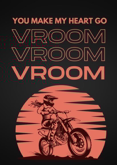 Valentines Day for Motocross Significant Other - Female Rider - Vroom Vroom created by Berklesful Designs