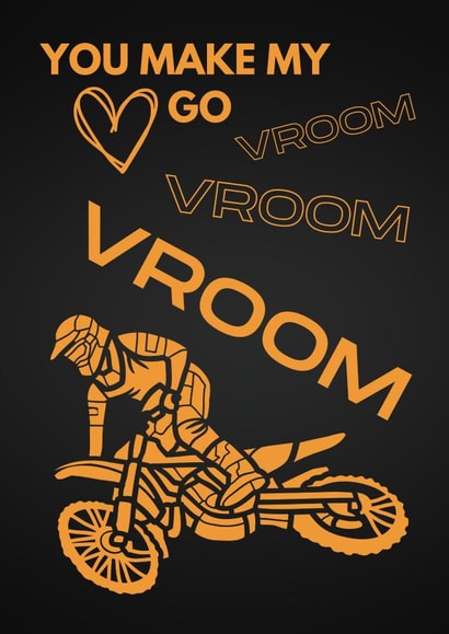 Motocross Valentine Card for the Rider You Love - Vroom Vroom Vroom created by Berklesful Designs