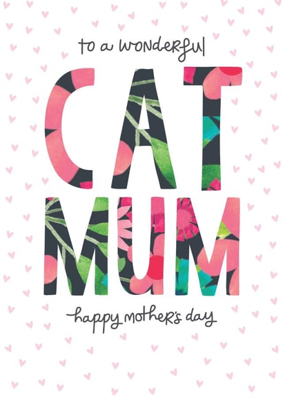 Cute Mother's Day Card - To a wonderful Cat Mum created by The Boy and the Bear