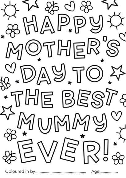 Cute Mother's Day Card - Colouring in created by katie illustrated