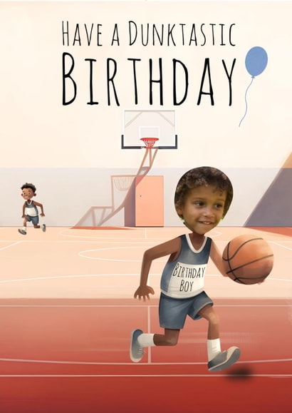 Cute Birthday Photo Card - Basketball created by Kerrylovescards