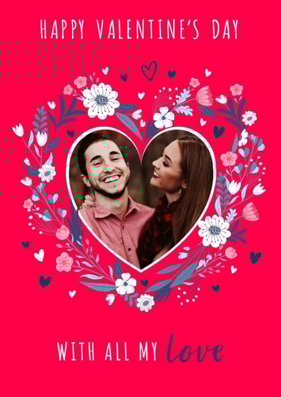 Classic Valentine's Photo Card - With all my love created by Dalia Clark Design