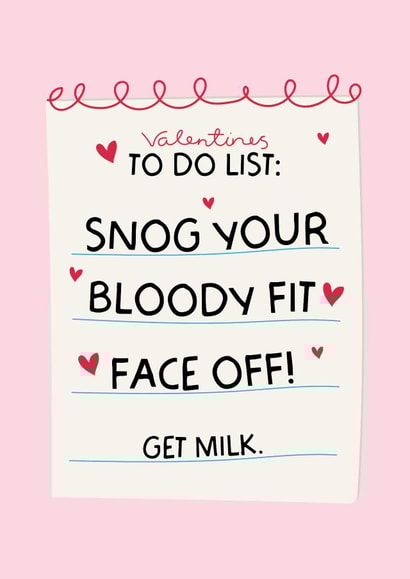 Valentines Day To Do List - Funny Valentines Day Card created by Puns and Needles