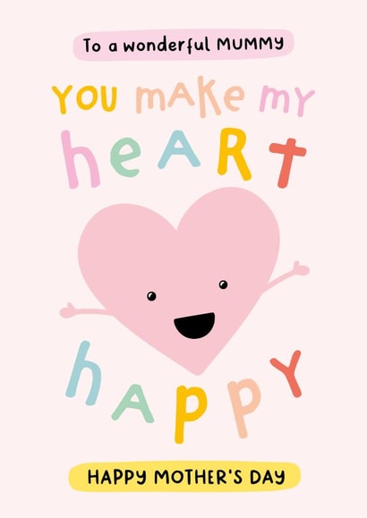 Wonderful Mummy Mother's Day Card - You Make My Heart Happy created by Macie Dot Doodles
