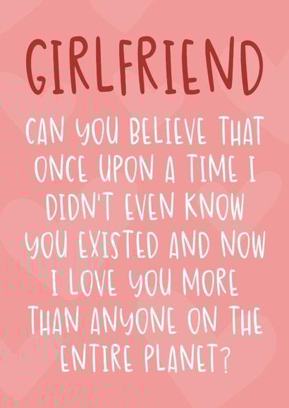 Cute Girlfriend Valentine's Day card - Love You More Than Anyone on the Planet created by Brogan Thomas