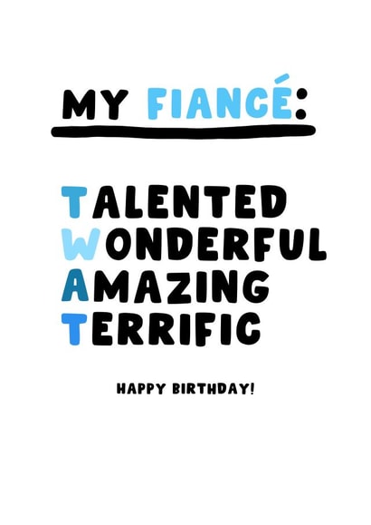 Cheeky Birthday Card - Fiancé - Twat created by Pink Peach Cards