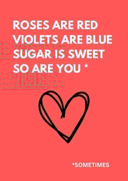 Cheeky valentine card for significant other-sugar is sweet so are you, sometimes created by LottieBee & Me