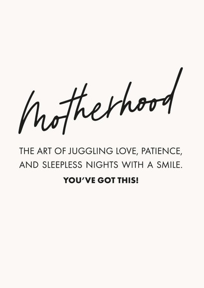 Supportive Motherhood Card - You've Got This created by Poppy Lane