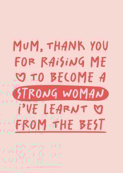 Supportive Mother's Day Card - Strong Woman created by Poppy Lane