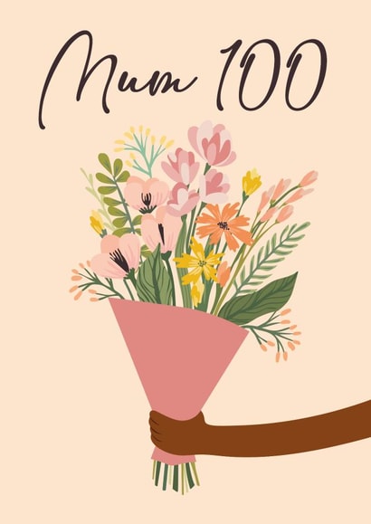Pretty Birthday card - for Mum - 100th created by Quinton cards