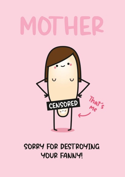 Rude Mother's Day Card - Funny Card For Mum - Brunette Mother's Day Card created by Twisted Haggis