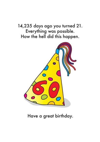 Funny Birthday Card - 60th - How Did This Happen? created by OBJECTABLES