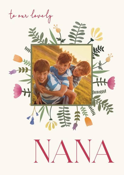 Cute Birthday Photo Card - Lovely Nana created by Choo Choo 