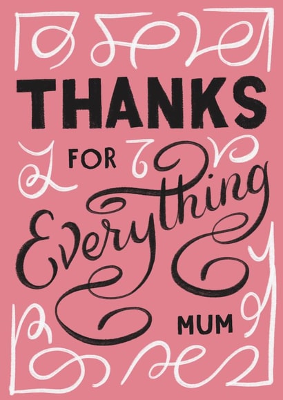 Pretty Mother's Day Card - Typography - Thanks created by Seb Sells