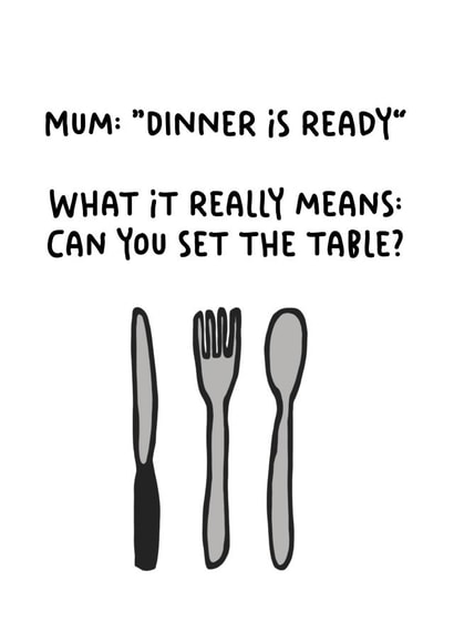 Funny Mother's Day Card - Come for Tea - Set the Table created by Jungle Beat Creations