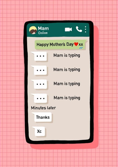 Funny Texting Mother’s Day Card - Mam - Texting created by Nicola Watson
