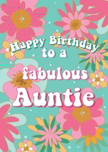 Cute Happy Birthday Card - To A Fabulous Auntie created by @Laura Lonsdale Designs