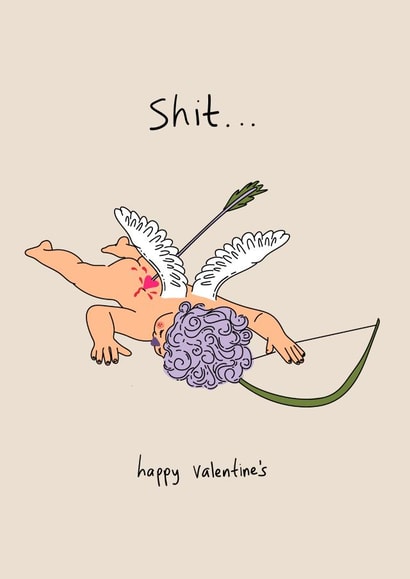 Shit... Funny Cupid Valentine's card created by Eat the Moon