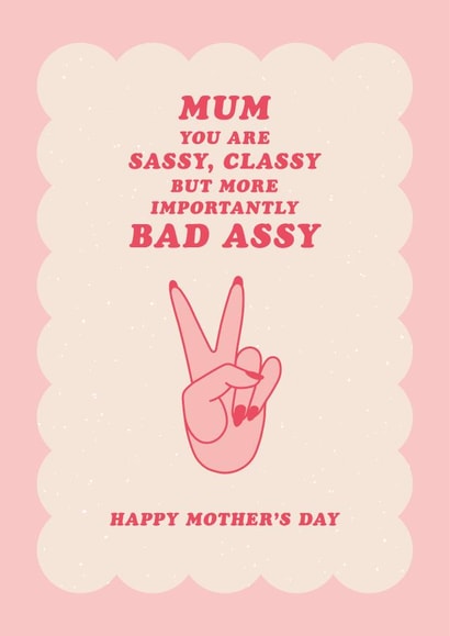 Cute Mother’s Day Card - Bad Ass Mum created by Pig + Plums