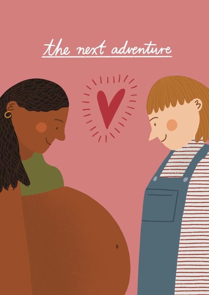 Cute Two Mums Expecting - Mother's Day or New Baby Card created by skeletondraw