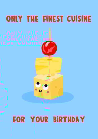 Funny Birthday Card - Party Food - Nostalgia - Cheese and Pineapple Sticks created by Lucy Maggie Designs