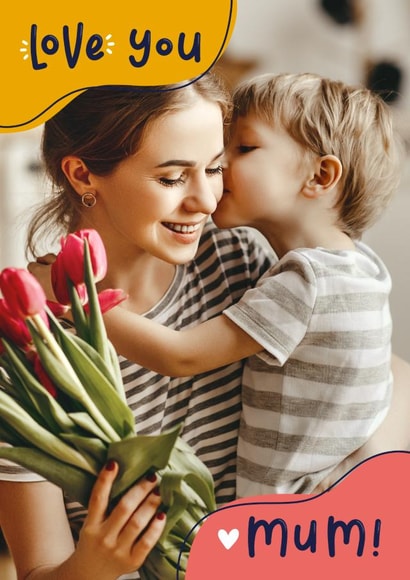 Cute Mother's Day Photo Card - Love You created by Joanne Hawker