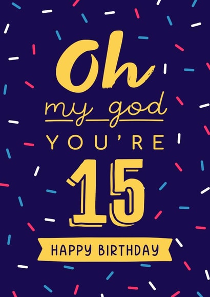 Fun Birthday card - for a 15 year old - teenager created by Evie Garnett Designs