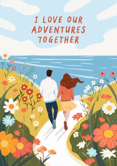Cute Anniversary Card - Adventure Couple created by Bellollage