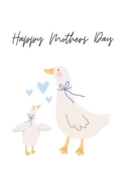 Cute Mother's Day Card - Goose Illustration created by OwlBeeQuirky