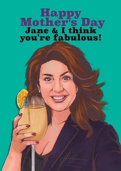 Jane McDonald inspired Mother's Day card - Jane & I think you're fabulous! created by Happy Rose