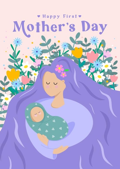 Sweet first Mother’s Day card - for new mums - Happy First Mother’s Day created by Jessica Rachel Sharp