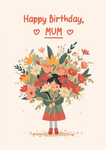 Cute Birthday Card - For Mum - Flower Girl created by Bellollage