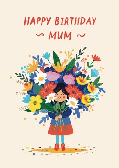 Cute Birthday Card - For Mum - Flower Girl created by Bellollage