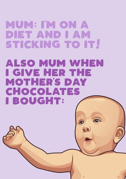 Funny mum diet northern day card created by Filthy Sentiments