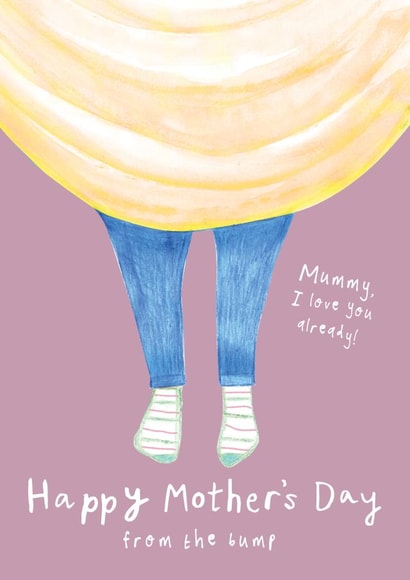Cute Mother's Day Card - From The Bump - Mum To Be created by Bow & Bell